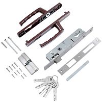 БУЛАТ ЗВ4-1.20.01.8017 коричневый МЦ МАХ 70мм перф.ключ/ключ. Замок для КАЛИТКИ врезной с ручкой