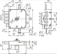 Балашиха ЗН4 032.0.0 (ЗН 4 032.0.1.) 5кл. правый, ЗД Замок накладной тяж (6)