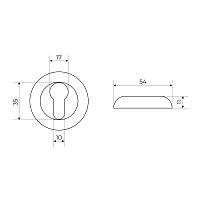 Накладка для ц/м СТАНДАРТ P-ET-R1 BL матовый черный (200,10)