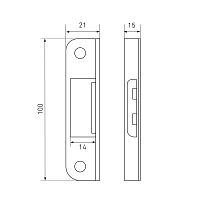 Ответная планка АЛЛЮР 068 PB золото для финских  дверей (250,50) Ответная планка АЛЛЮР 068 PB золото для финских  дверей (250,50)