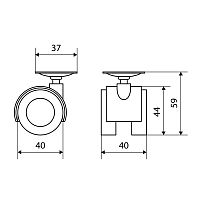 Soller опора колесная резиновый ход 40мм Упакованная (150)