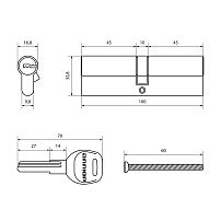 АЛЛЮР HD F 100-5К CP(50х50) хром перф.кл Цилиндровый механизм (50,10)