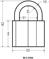 АЛЛЮР  ВС2-27КА тип2 с одной секретностью d10мм Замок навесной (72,6!!!)