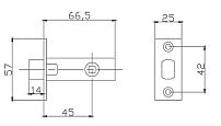 RENZ L 5-45 MBN матовый черный никель Защелка (100,20) RENZ L 5-45 MBN матовый черный никель Защелка (100,20)