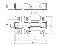 С-Пб Засов накладной оригинальный с круг.ригелем медь (40) С-Пб Засов накладной оригинальный с круг.ригелем медь (40)