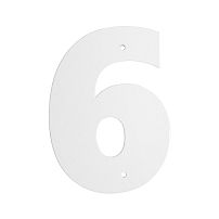 Цифра дверная Пермь "6" белая 100 мм 