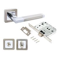 АЛЛЮР АРТ "ВЕНСАН" SN/CP+L7050S SN+BK-S1 SN/CP(2682/S7050) мат.ник/хром Комп ручка и защ с фикс (20)