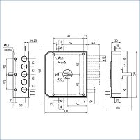 Балашиха ЗН4 032.1.1 5кл. с/т  правый, ЗД Замок накладной тяж (6)