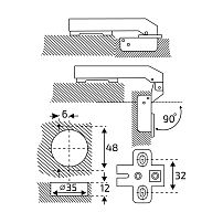 StahlBuro 1108-90' Slide-On 2шт., хром. Петля мебельная (50) StahlBuro 1108-90' Slide-On 2шт., хром. Петля мебельная (50)