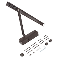 NOTEDO Доводчик дверной  DC-075 SL+HO BROWN со скользящей тягой, с фикс. до 60 кг коричневый  (10)