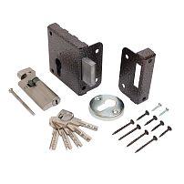 Птимаш ЗН1-1У (усиленный цилиндр) медь Замок накладной (30) Птимаш ЗН1-1У (усиленный цилиндр) медь Замок накладной (30)