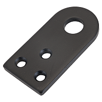 Домарт Проушина усиленная прямая 80*40 (толщ. 5мм)  черная  d 15мм (50) 