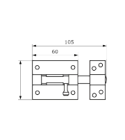 Засов Домарт дверной ЗД- 60 черный d-13мм (10)