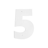 Цифра дверная Пермь "5" белая 60 мм Цифра дверная Пермь "5" белая 60 мм