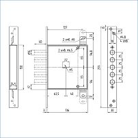 Балашиха ЗВ8 140.1.0 б/о с/т 5 ригелей  d15,5 Замок врезной тяж (5)