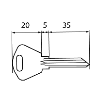 Заготовка ключа для накладного замка ЗН1-43 АЛЛЮР (1200,300)