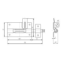 Засов Киров Секрет ЗД-12 а/медь с/проушиной (25)