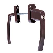Ручка балконная с кл.тем.корич. асимметр.FORWIN (Форвин) BHS 02 RAL 8019 Комплект ручек (40)