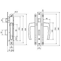 БУЛАТ ЗВ4-1.25.01.7016 антрацит БЕЗ МЦ Замок для КАЛИТКИ врезной с ручкой