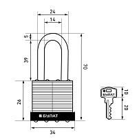 БУЛАТ ВС 0130-01 стальной 5кл. d=5мм Замок навесной (48,6) БУЛАТ ВС 0130-01 стальной 5кл. d=5мм Замок навесной (48,6)