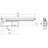 БУЛАТ Доводчик дверной PROFI ДД 802/5 BH-B (25-120 кг) черный со скольз.тягой, морозостойкий 10)