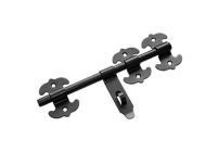 Засов Домарт универсальный фигурный ЗУФ-300 с накладкой черный d-16мм (5) 