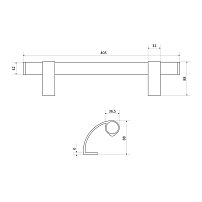 БУЛАТ РС-02.400.INOX нерж. cталь 304, регулируемая, ручка скоба для алюм. и ПВХ дверей,(АРД-02) (8)
