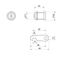 СТАНДАРТ почтовый ЗП20мм В СБОРЕ Замок мебельный (600,30) (200,20)