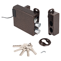 Полис-11-01 с ц/м, кнопка открывания, без блока питания Замок накладной электромех.(15)