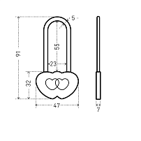 АЛЛЮР сувенирный "СЕРДЕЧКО" латунь 2 декоративных ключа Замок навесной (120,20)