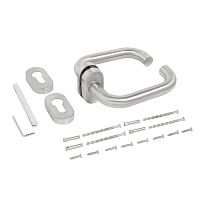 БУЛАТ РФ 02У.09НС AISI 304 INOX нержавеющая сталь Комплект ручек с узкой накладкой под МЦ (24) 