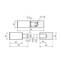 Киров Секрет ПГ-34 (34х140) шарнир-петля под сварку с шариком (8)