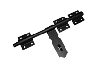 Засов Домарт ДОБРЫНЯ  универсальный 450мм с накладкой черный (5) 