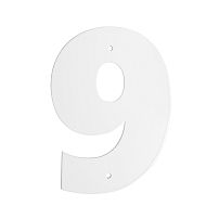Цифра дверная Пермь "9" белая 100 мм 