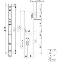 KALE 155/P 20mm W/B никель б/мех.секр Замок врезной б/руч (30) KALE 155/P 20mm W/B никель б/мех.секр Замок врезной б/руч (30)