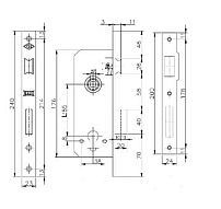 KALE 152/R 60mm W/B б/о б/накл.латунь б/мех.секр Замок врезной б/руч (20) KALE 152/R 60mm W/B б/о б/накл.латунь б/мех.секр Замок врезной б/руч (20)