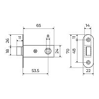 Д-град Зенит ЗЩ2-55 с квадратом Защелка дверная (100) 