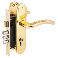 АЛЛЮР 132/3-61А(1232) GP латунь мал.корпус Замок врезной с/руч  (12)