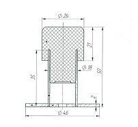 Зенит упор дверной УД-01 матовый черный (150,10)