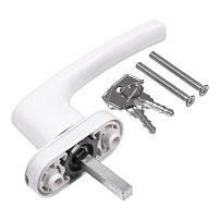 Ручка с ключом + кнопка  д/пласт.окон NOVOLINE OPTIMA (Новолайн Оптима)(9016 Белая (50)