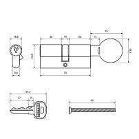 АЛЛЮР  A.G 70-6К CP хром вертушка BLISTER Цилиндровый механизм (40,10)