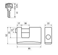 БУЛАТ ВС 1-К85 ПЛ всепогодный 5кл. d=12мм Замок навесной (36,6) БУЛАТ ВС 1-К85 ПЛ всепогодный 5кл. d=12мм Замок навесной (36,6)
