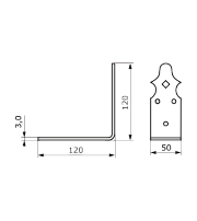 Домарт Уголок крепежный 120х120х50 кованый СУЗДАЛЬ черный (10) Домарт Уголок крепежный 120х120х50 кованый СУЗДАЛЬ черный (10)