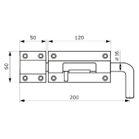 Засов Домарт гаражный ЗГ-200 черный d-16мм (10)