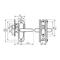 Птимаш ЗЩ1.45 коричневая Защелка дверная (20)