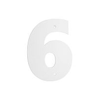 Цифра дверная Пермь "6" белая 60 мм 