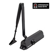 БУЛАТ Доводчик дверной ДД 302/3 B-B (25-85 кг) черный, с ветровым тормозом (10)