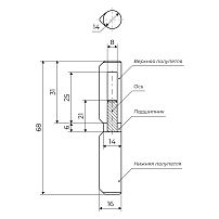 АЛЛЮР 14х68 с/подш  капл. шарнир-петля под сварку (192,12) 