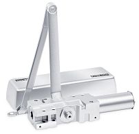 NOTEDO Доводчик дверной DC-020-200 DA с кожухом и кронштейном SILVER до 200 кг серебро (4)