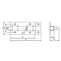 Засов Киров Секрет ЗД-06 антик бронза квадратный (20)